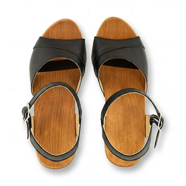 woody Yara Damen Clog Sandalette in Schwarz, Ansicht 5, handgemacht in Österreich