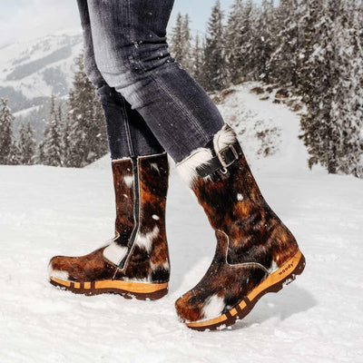[Natur Fell] Sandro Fell Herren Fellstiefel mit biegsamer nachhaltiger holzsohle, farbe: fell natur, holzclogs woody, woody schuhe, woody shoes, handgemachte holzschuhe aus österreich, kärnten