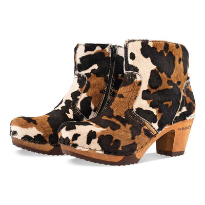 [Fell Kombi] Tanja Damen Clog Stiefelette, woody holzschuhe. tanya ankle boots gefüttert, damenstiefel, stiefel, damenclogs mit flexibler, biegsamer holzsohle. holzclogs, clogs damen knöchel stiefel, damen clogs mit fussbett. ankleboots holz schuhe, holzclog, holzschuhe kaufen, farbe: creme