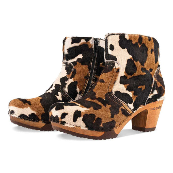 [Fell Kombi] Tanja Damen Clog Stiefelette, woody holzschuhe. tanya ankle boots gefüttert, damenstiefel, stiefel, damenclogs mit flexibler, biegsamer holzsohle. holzclogs, clogs damen knöchel stiefel, damen clogs mit fussbett. ankleboots holz schuhe, holzclog, holzschuhe kaufen, farbe: creme