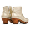 [Gold] Tanja Damen Clog Stiefelette, woody holzschuhe. tanja ankle boots gefüttert, damenstiefel, stiefel, damenclogs mit flexibler, biegsamer holzsohle. holzclogs, clogs damen knöchel stiefel, damen clogs mit fussbett. ankleboots holz schuhe, holzclog, holzschuhe kaufen, Farbe: gold