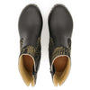 [Schwarz-Cocco Gold] Tanja Damen Clog Stiefelette, woody holzschuhe. tanya ankle boots gefüttert, damenstiefel, stiefel, damenclogs mit flexibler, biegsamer holzsohle. holzclogs, clogs damen knöchel stiefel, damen clogs mit fussbett. ankleboots holz schuhe, holzclog, holzschuhe kaufen, farbe: schwarz - cocco gold