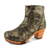 [Noirgold] Tanja Damen Clog Stiefelette, woody holzschuhe. tanja ankle boots gefüttert, damenstiefel, stiefel, damenclogs mit flexibler, biegsamer holzsohle. holzclogs, clogs damen knöchel stiefel, damen clogs mit fussbett. ankleboots holz schuhe, holzclog, holzschuhe kaufen, Farbe: noirgold (gold mit schwarzen cracks)