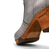 [Titan] Tanja Damen Clog Stiefelette, woody holzschuhe. tanja ankle boots gefüttert, damenstiefel, stiefel, damenclogs mit flexibler, biegsamer holzsohle. holzclogs, clogs damen knöchel stiefel, damen clogs mit fussbett. ankleboots holz schuhe, holzclog, holzschuhe kaufen, Farbe: titan