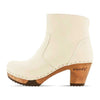 [Creme]Tanja Damen Clog Stiefelette, woody holzschuhe. tanja ankle boots gefüttert, damenstiefel, stiefel, damenclogs mit flexibler, biegsamer holzsohle. holzclogs, clogs damen knöchel stiefel, damen clogs mit fussbett. ankleboots holz schuhe, holzclog, holzschuhe kaufen, farbe: creme