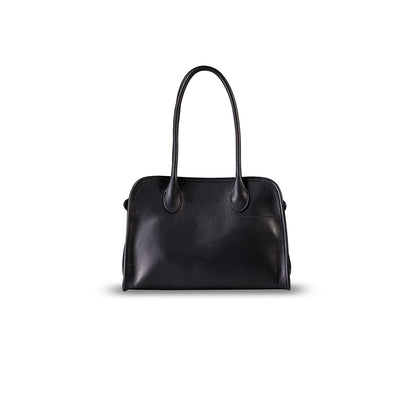 woody Frida Damen-Handtasche aus Natur-Fell in Schwarz von oben