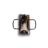 woody Frida Damen-Handtasche aus Natur-Fell in Schwarz, Detailansicht Fell-Textur