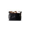 woody Klara Damen-Handtasche aus Natur-Fell in Schwarz, Seitenansicht