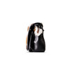 woody Klara Damen-Handtasche aus Natur-Fell in Schwarz, Frontansicht