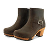 [Caffe] Tina Damen Clog Stiefelette woody Schuhe. Damen Stiefelette mit Absatz. Clog mit Kalbslederfutter als Damenstiefel. Damenclogs, Damen Clogs - Clogs Damen. Holzschuhe für Damen, Damen Clogs, Holzclogs, Damen Pantoletten mit Holzsohle. Farbe: Caffe (braun)