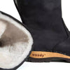 [Nero] Ulli Damen Clog Schlupfstiefel mit biegsamer nachhaltiger holzsohle, farbe: nero (schwarz), holzclogs woody schuhe, woody shoes, handgemachte holzschuhe aus österreich kärnten