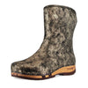 [Noirgold] Ulli Damen Clog Schlupfstiefel mit biegsamer nachhaltiger holzsohle, holzclogs woody schuhe, woody shoes, handgemachte holzschuhe aus österreich kärnten, farbe: Noirgold (gold mit schwarzen cracks)