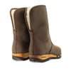 [Caffe] Ulli Damen Clog Schlupfstiefel mit biegsamer nachhaltiger holzsohle, farbe: caffe braun, holzclogs woody schuhe, woody shoes, handgemachte holzschuhe aus österreich kärnten