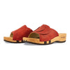 [Rosso] Vanessa Damen Pantolette mit biegsamer nachhaltiger holzsohle, der bestseller, farbe: rosso-rot, holzclogs woody, woody schuhe, woody shoes, handgemachte holzschuhe aus österreich, kärnten