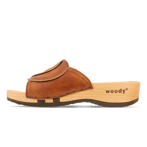 [Safor] Vanessa Damen Pantolette mit biegsamer nachhaltiger holzsohle, der bestseller, farbe: safor (braun), holzclogs woody, woody schuhe, woody shoes, handgemachte holzschuhe aus österreich, kärnten