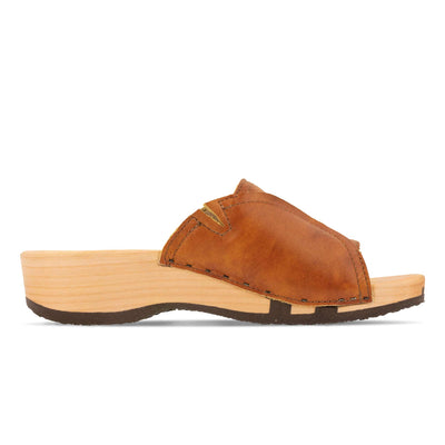 [Safor] Vanessa Damen Pantolette mit biegsamer nachhaltiger holzsohle, der bestseller, farbe: safor (braun), holzclogs woody, woody schuhe, woody shoes, handgemachte holzschuhe aus österreich, kärnten