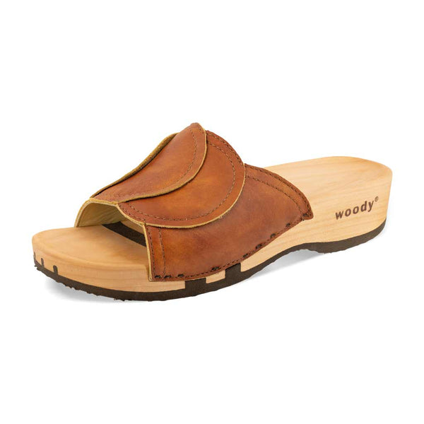 [Safor] Vanessa Damen Pantolette mit biegsamer nachhaltiger holzsohle, der bestseller, farbe: safor (braun), holzclogs woody, woody schuhe, woody shoes, handgemachte holzschuhe aus österreich, kärnten