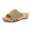 [Sand] Vanessa Damen Pantolette mit biegsamer nachhaltiger holzsohle, der bestseller, farbe: sand-warm_grey, holzclogs woody, woody schuhe, woody shoes, handgemachte holzschuhe aus österreich, kärnten