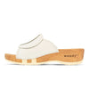 [Weiss] Vanessa Damen Pantolette mit biegsamer nachhaltiger holzsohle, der bestseller, farbe: weiss, holzclogs woody, woody schuhe, woody shoes, handgemachte holzschuhe aus österreich, kärnten