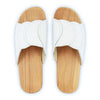 [Weiss] Vanessa Damen Pantolette mit biegsamer nachhaltiger holzsohle, der bestseller, farbe: weiss, holzclogs woody, woody schuhe, woody shoes, handgemachte holzschuhe aus österreich, kärnten