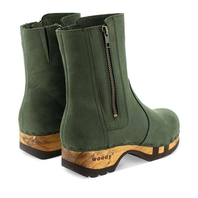 [Forest] Veronika Damen Clog Stiefelette woody, farbe: forest (waldgruen), ganzjahres, kalbslederfutter