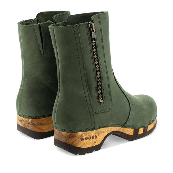 [Forest] Veronika Damen Clog Stiefelette woody, farbe: forest (waldgruen), ganzjahres, kalbslederfutter