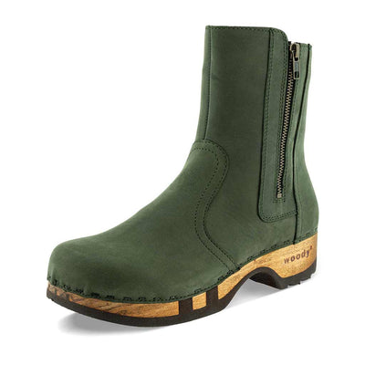 [Forest] Veronika Damen Clog Stiefelette woody, farbe: forest (waldgruen), ganzjahres, kalbslederfutter