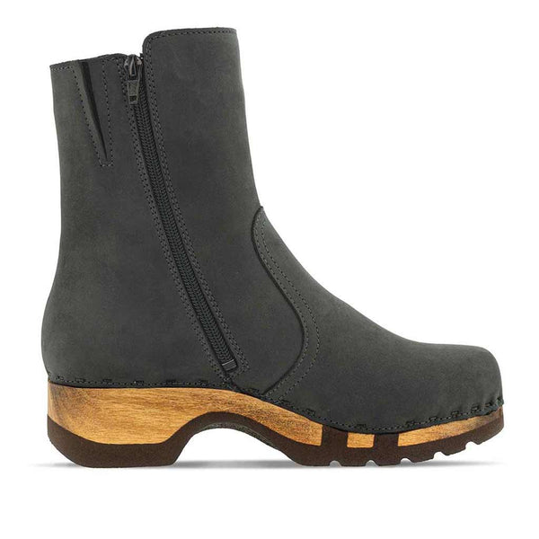 [Grigio] Veronika Damen Clog Stiefelette woody, farbe: grigio (dunkelgrau), ganzjahres, kalbslederfutter