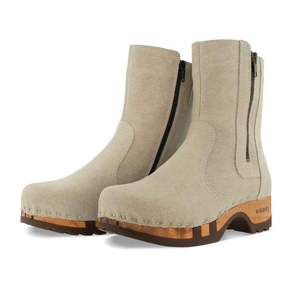 [Sabbia] Veronika Damen Clog Stiefelette woody, farbe: sabbia (sand), ganzjahres, kalbslederfutter