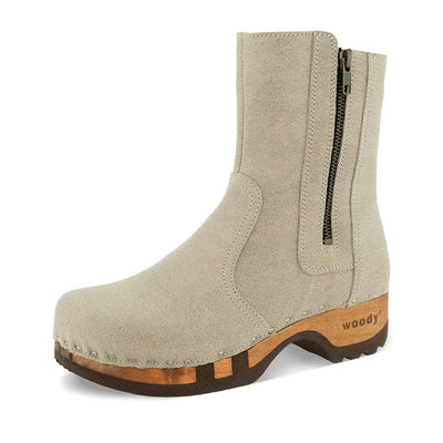 [Sabbia] Veronika Damen Clog Stiefelette woody, farbe: sabbia (sand), ganzjahres, kalbslederfutter