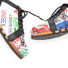 [Showtime] Wayne Herren Clog Sneaker mit biegsamer nachhaltiger holzsohle, der bestseller, farbe: showtime (multicolor-westwood), holzclogs woody, woody schuhe, woody shoes, handgemachte holzschuhe aus österreich, kärnten