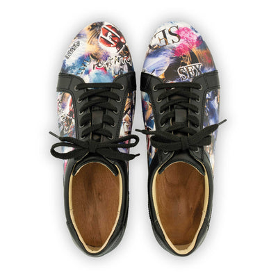 [Sex & Rock'n'Roll] Wayne Herren Clog Sneaker mit biegsamer nachhaltiger holzsohle, der bestseller, farbe: sex & rock'n'roll (multicolor), holzclogs woody, woody schuhe, woody shoes, handgemachte holzschuhe aus österreich, kärnten