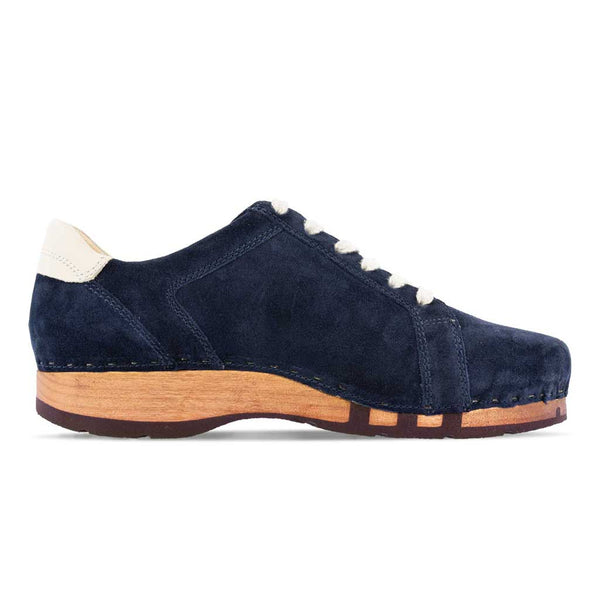 [Navy-Creme] Wayne Herren Clog Sneaker, Herrenclog Sneaker, sneakers clogs herren mit biegsamer nachhaltiger holzsohle, der bestseller, holzclogs woody, woody schuhe, woody shoes, handgemachte holzschuhe aus österreich, kärnten, farbe: navi-creme