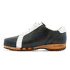 [Shadow] Wayne Herren Clog Sneaker mit biegsamer nachhaltiger holzsohle, der bestseller, farbe: shadow (asymetrisch weiss und schwarz), holzclogs woody, woody schuhe, woody shoes, handgemachte holzschuhe aus österreich, kärnten