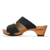 [Nero] Kate Damen Clog Pantolette, farbe: nero_clogs pantoletten damen mit biegsamer nachhaltiger weidenholzsohle, holzclogs woody, woody schuhe, woody shoes, handgemachte holzschuhe aus österreich, kärnten