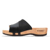 [Nero-Schwarz] Lucy Damen Clog Pantolette, farbe: nero-schwarz, clogs pantoletten damen mit biegsamer nachhaltiger weidenholzsohle, holzclogs woody, woody schuhe, woody shoes, handgemachte holzschuhe aus österreich, kärnten