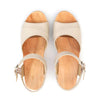 [Creme] Yara Damen Clog Sandalette mit biegsamer nachhaltiger holzsohle, der bestseller, farbe: creme, holzclogs woody, woody schuhe, woody shoes, handgemachte holzschuhe aus österreich, kärnten, blumenfeld