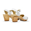 [Weiss-Silber Glitzer] Yara Damen Clog Sandalette – "Glam Line" elegant, mit biegsamer Sohle – Farbe: Weiss-Silber Glitzer