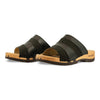 [Nero-Schwarz]Yvonne Damen Clog Pantolette, farbe: nero-schwarz, clogs pantoletten damen mit biegsamer nachhaltiger weidenholzsohle, holzclogs woody, woody schuhe, woody shoes, handgemachte holzschuhe aus österreich, kärnten