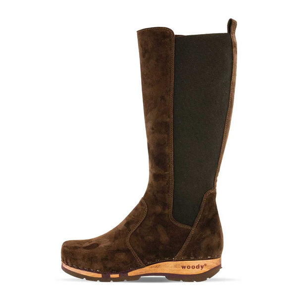 [Chocolate] ZOEY - Zoey Damen Clog Stiefel, woody Schuhe. Damen Stiefelette mit Absatz. Damenclogs, Damen Clogs - Clogs Damen. Holzschuhe für Damen, Holzclogs, Damen Pantoletten mit Holzsohle. Damen Stiefelette kaufen. Farbe: chocolate (braun)