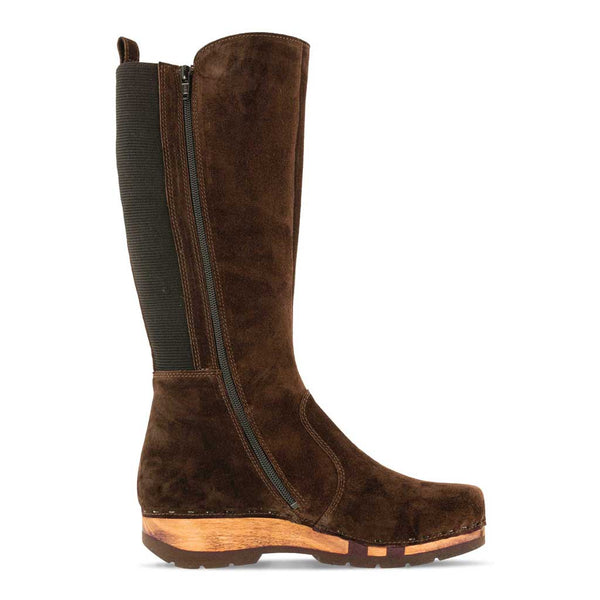 [Chocolate] ZOEY - Zoey Damen Clog Stiefel, woody Schuhe. Damen Stiefelette mit Absatz. Damenclogs, Damen Clogs - Clogs Damen. Holzschuhe für Damen, Holzclogs, Damen Pantoletten mit Holzsohle. Damen Stiefelette kaufen. Farbe: chocolate (braun)