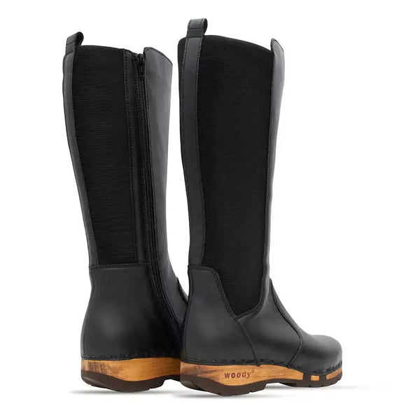 [Nero Glattleder] ZOEY - Zoey Damen Clog Stiefel woody. Damen Stiefelette mit Absatz. Damenclogs, Damen Clogs - Clogs Damen. Holzschuhe für Damen, Holzclogs, Damen Pantoletten mit Holzsohle. Damen Stiefelette kaufen. Farbe: nero (schwarz)