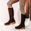 [Chocolate] ZOEY - Zoey Damen Clog Stiefel, woody Schuhe. Damen Stiefelette mit Absatz. Damenclogs, Damen Clogs - Clogs Damen. Holzschuhe für Damen, Holzclogs, Damen Pantoletten mit Holzsohle. Damen Stiefelette kaufen. Farbe: chocolate (braun)