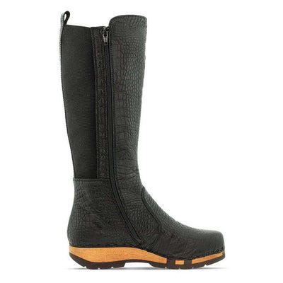 [Siyah Kroko] ZOEY - Zoey Damen Clog Stiefel, woody Schuhe. Damen Stiefelette mit Absatz. Damenclogs, Damen Clogs - Clogs Damen. Holzschuhe für Damen, Holzclogs, Damen Pantoletten mit Holzsohle. Damen Stiefelette kaufen. Farbe: siyah kroko (schwarz)