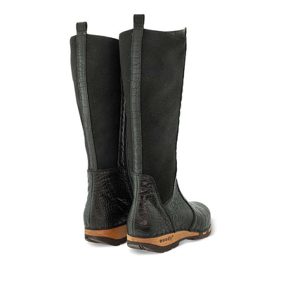 [Siyah Kroko] ZOEY - Zoey Damen Clog Stiefel, woody Schuhe. Damen Stiefelette mit Absatz. Damenclogs, Damen Clogs - Clogs Damen. Holzschuhe für Damen, Holzclogs, Damen Pantoletten mit Holzsohle. Damen Stiefelette kaufen. Farbe: siyah kroko (schwarz)