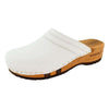 [Weiss] Hanni Damen Clog mit biegsamer nachhaltiger holzsohle, farbe: weiss, holzclogs woody, woody schuhe, woody shoes, handgemachte holzschuhe aus österreich, kärnten