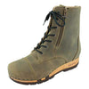 [Olivia] Herta Damen Clog Stiefelette mit biegsamer nachhaltiger holzsohle, farbe: olivia, holzclogs woody, woody schuhe, woody shoes, handgemachte holzschuhe aus österreich, kärnten