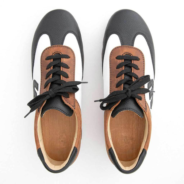 [Nero-Tabacco] Niki Herren Clog Sneaker woody holzschuhe. herren clogs, flexible, biegsame holzsohle. holzclogs, sneaker clogs herren, männer clogs mit fussbett. woody leder clogs herren. holzclogs, holzschuhe bestellen.