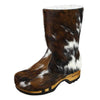 [Fell Natur] Rose Fell Damen Schlupfstiefel mit biegsamer nachhaltiger holzsohle, farbe: fell natur, holzclogs woody, woody schuhe, woody shoes, handgemachte holzschuhe aus österreich, kärnten