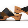 [Nero] Kate Damen Clog Pantolette, farbe: nero_clogs pantoletten damen mit biegsamer nachhaltiger weidenholzsohle, holzclogs woody, woody schuhe, woody shoes, handgemachte holzschuhe aus österreich, kärnten